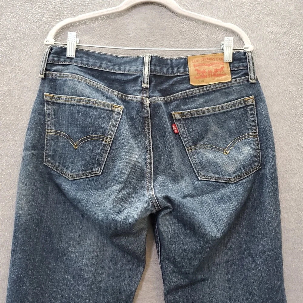 Levi's 514 Men Jeans 32x32 Blue Denim Tumbled Rigid Slim‎ Fit (34x31)